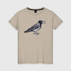 Женская футболка Ворона с денежкой