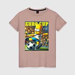 Женская футболка Euro cup - Bart Simpson