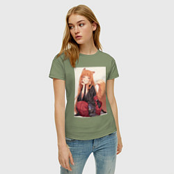 Футболка хлопковая женская Волчица и пряности Холо торговец, цвет: авокадо — фото 2