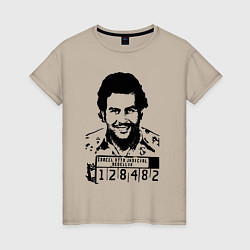Женская футболка Pablo escobar in the jail