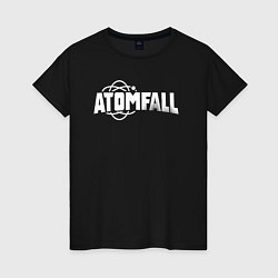 Футболка хлопковая женская Atomfall logo, цвет: черный