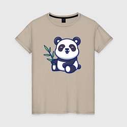 Женская футболка Панда с веточкой