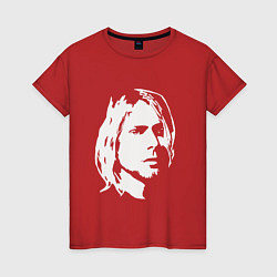 Женская футболка Курт Кобейн портрет лица