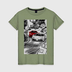Женская футболка Lamborghini initial d