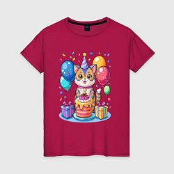 Женская футболка День рождения кота