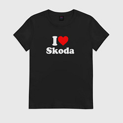 Женская футболка I love Skoda