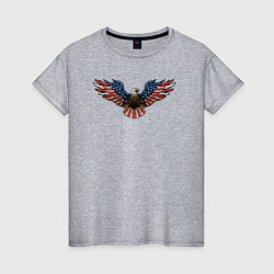 Футболка хлопковая женская USA eagle, цвет: меланж