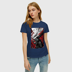 Футболка хлопковая женская Griffith and Gats, цвет: тёмно-синий — фото 2