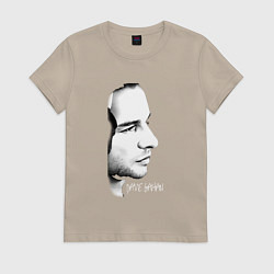 Футболка хлопковая женская Dave Gahan from depeche mode face, цвет: миндальный