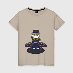 Женская футболка Кот DJ