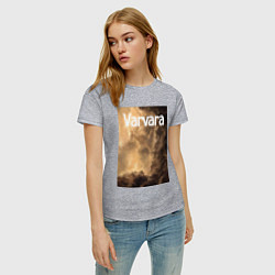 Футболка хлопковая женская Varvara, цвет: меланж — фото 2