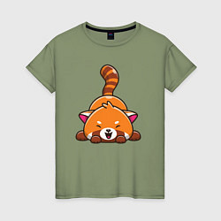 Женская футболка Cute red panda