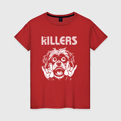 Футболка хлопковая женская The Killers rock dog, цвет: красный