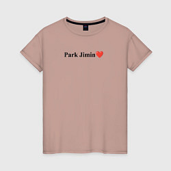 Футболка хлопковая женская BTS Park Jimin, цвет: пыльно-розовый