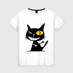 Женская футболка Хитрый улыбчивый кот
