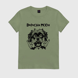 Футболка хлопковая женская Depeche Mode - rock dog, цвет: авокадо