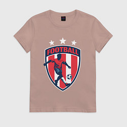 Футболка хлопковая женская Stars football, цвет: пыльно-розовый