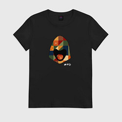 Футболка хлопковая женская FD free durov, цвет: черный