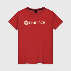 Футболка хлопковая женская Deadlock original logo, цвет: красный