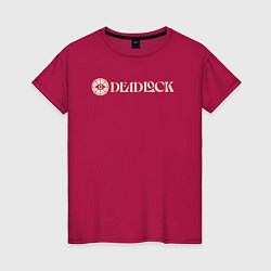 Футболка хлопковая женская Deadlock original logo, цвет: маджента