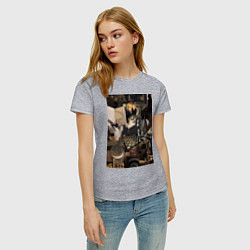 Футболка хлопковая женская Шахматы коллаж, цвет: меланж — фото 2