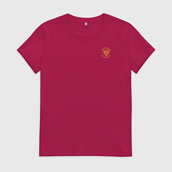 Женская футболка Мы русские с нами Бог герб желтый патриоты 2