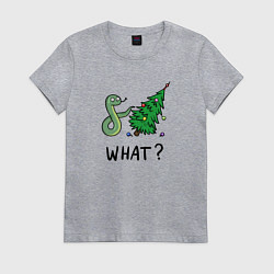 Женская футболка Змей роняет елку