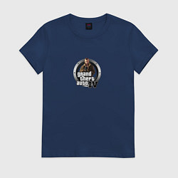 Футболка хлопковая женская Grand Theft Auto 4, цвет: тёмно-синий
