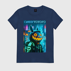 Женская футболка Totoro with a pumpkin head - halloween fantasy