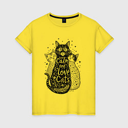 Женская футболка Keep calm and love cats