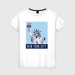 Футболка хлопковая женская New York style, цвет: белый