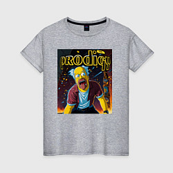 Футболка хлопковая женская Prodigy by Homer Simpson, цвет: меланж