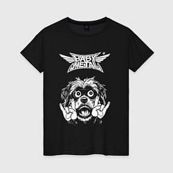 Футболка хлопковая женская Babymetal rock dog, цвет: черный