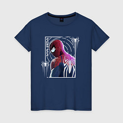 Футболка хлопковая женская Spider-man, цвет: тёмно-синий