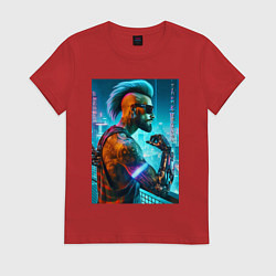 Женская футболка Cool guy - cyberpunks not dead