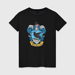 Футболка хлопковая женская Ravenclaw факультет, цвет: черный
