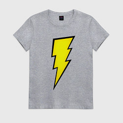 Футболка хлопковая женская Shazam and Black Adam logo, цвет: меланж