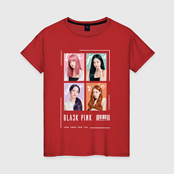 Футболка хлопковая женская Blackpink 4 colors, цвет: красный