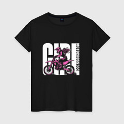 Женская футболка Girl motocross
