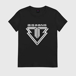 Футболка хлопковая женская Big bang logo, цвет: черный