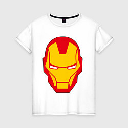 Футболка хлопковая женская Iron man logo, цвет: белый