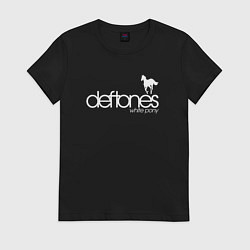 Футболка хлопковая женская Deftones white pony, цвет: черный