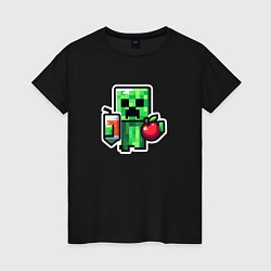 Женская футболка Minecraft крипер с маком