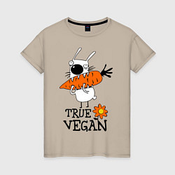 Женская футболка True vegan (истинный веган)