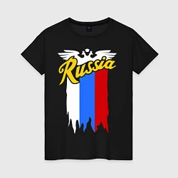 Женская футболка Russia: tricolor