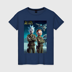Женская футболка Rick and Morty - air force нейроарт