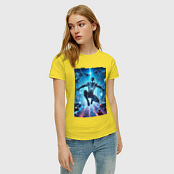 Футболка хлопковая женская Spider man - cyberpunk fantasy, цвет: желтый — фото 2