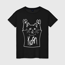 Женская футболка KoЯn - cat rock