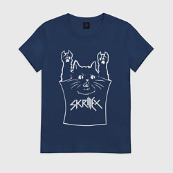 Женская футболка Skrillex - cat rock