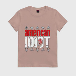 Футболка хлопковая женская Green Day - american idiot, цвет: пыльно-розовый